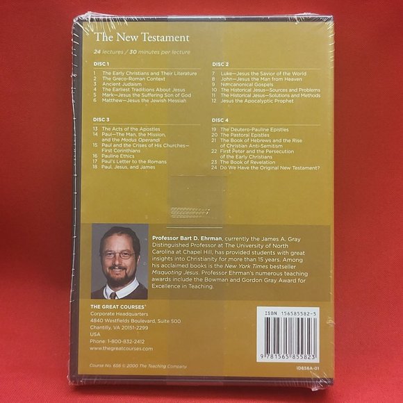 The New Testament 4 Disc DVD & Course Guidebook 2000 DVD New Sealed - Picture 2 of 9